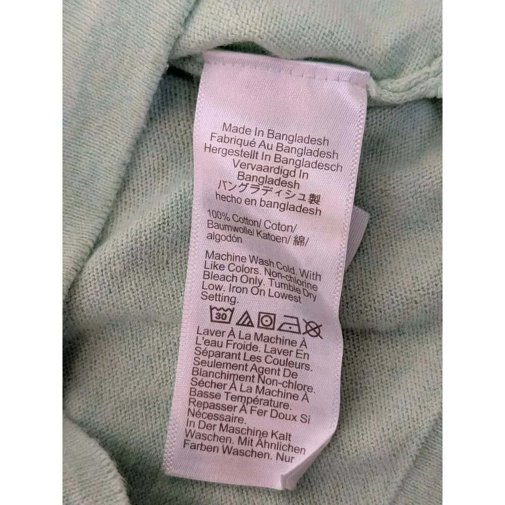 J.CREW Sweater Women XS Mint Green Pullover 100% Cotton Lightweight Thin